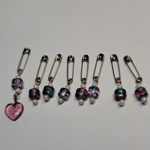 Crochet Markers Lampwork Bead Charm Set
